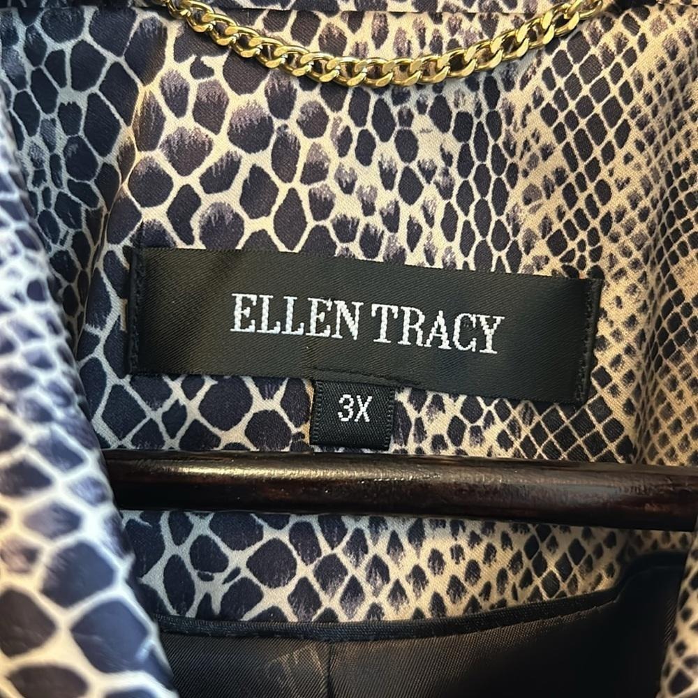 Ellen Tracy Women's Snake Print‎ Jacket Button Front Collar   2x-3x - Picture 3 of 9